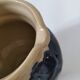 handcrafted ceramic jug with navy blue drip glaze.