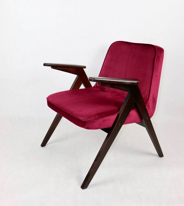 Fauteuil Lapin Framboise Bordeaux par Józef Chierowski