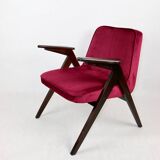 Burgundy Raspberry Bunny Armchair by Józef Chierowski