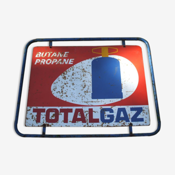 Plaque publicitaire métallique Total Gaz