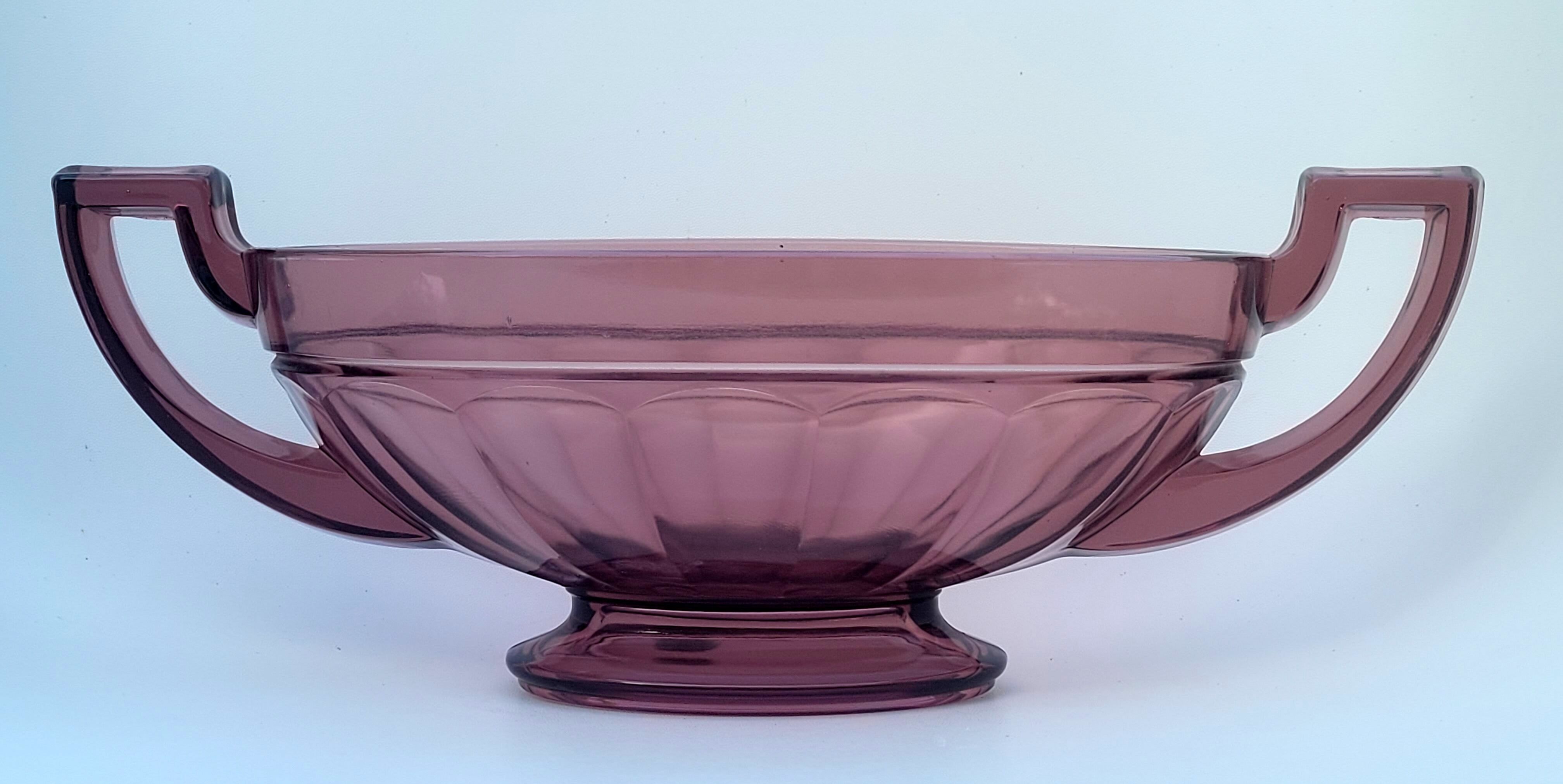 Noémie art deco glass coupe Val Saint Lambert 1935, purple color