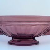 Noémie art deco glass coupe Val Saint Lambert 1935, purple color