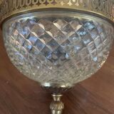 Suspension brass basket and glass vintage diamond tip