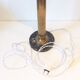 Neo-classical bronze lamp, opaline vasque, 1950