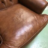 Modern leather lounge armchair