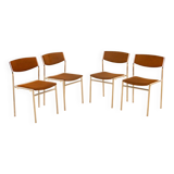 Ensemble de 4 chaises marrons par Gijs van der Sluis 60's