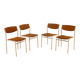 Set of 4 brown chairs by Gijs van der Sluis 60's