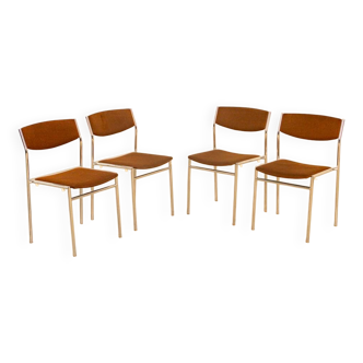 Ensemble de 4 chaises marrons par Gijs van der Sluis 60's
