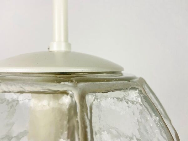 Lampe pendante en fer et verre de Glashütte Limburg, années 1960