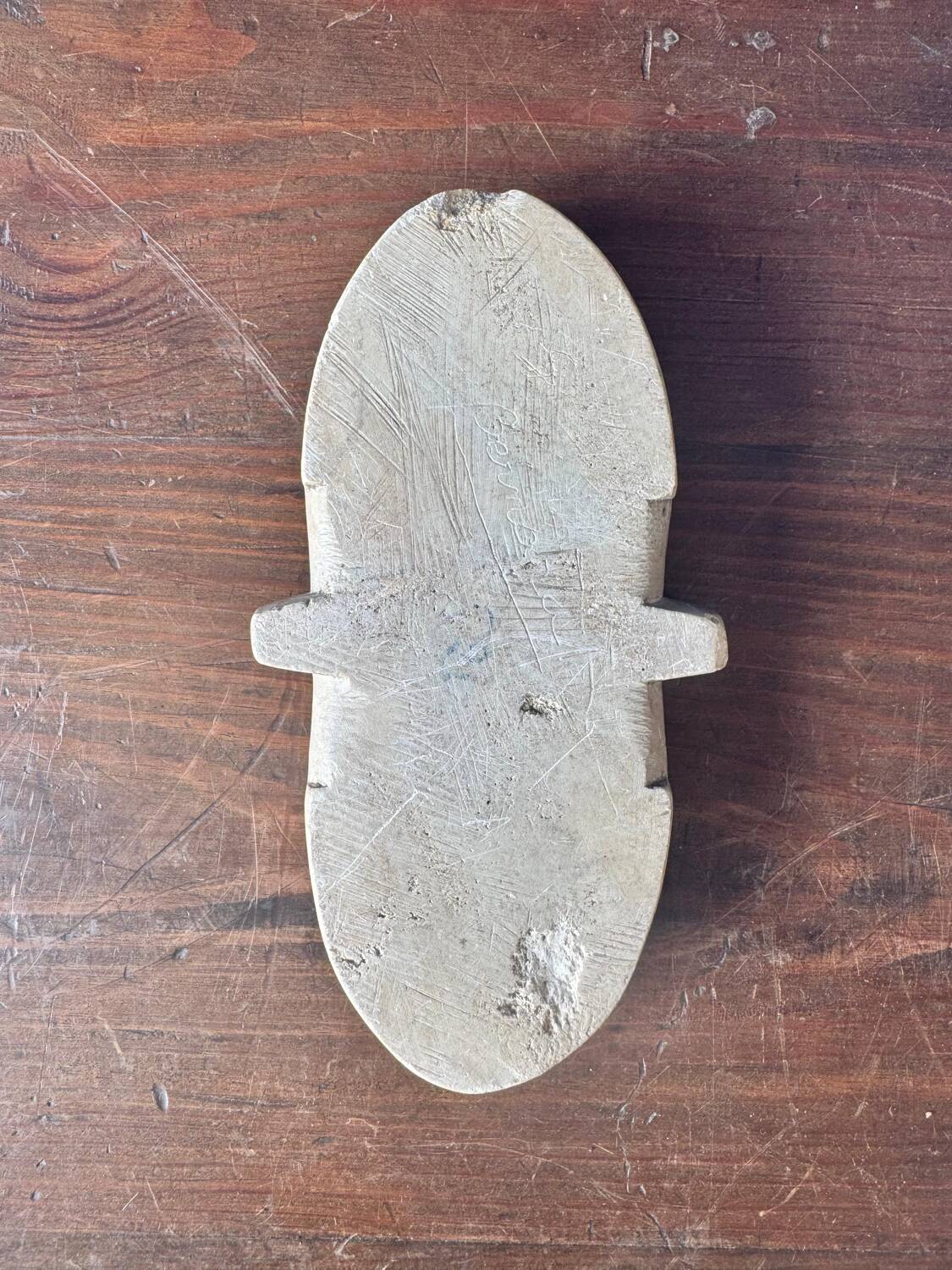 Small old carved stone cup, holy water font or soapstone