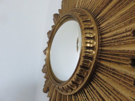 Golden Sun witch miror 60s 70s 30x30cm