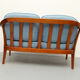 1960s 2-seater sofa in cherrywood middle blue, Wilhelm Knoll