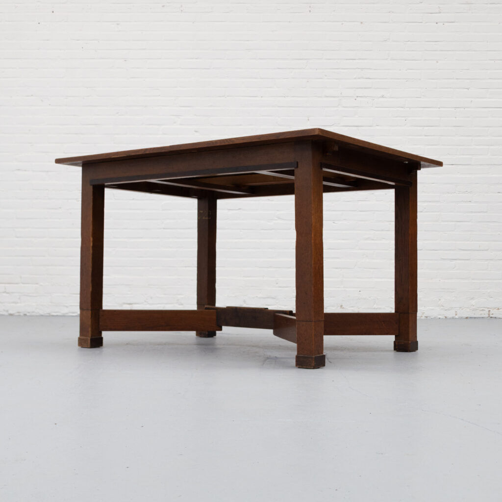 Table à manger Art Déco néerlandaise extensible des années 1920