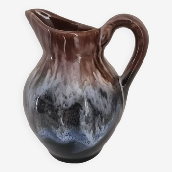 Flamed stoneware pitcher