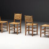 "Bauche" Dining Chairs by Charlotte Perriand for Steph Simon, France, 1950s