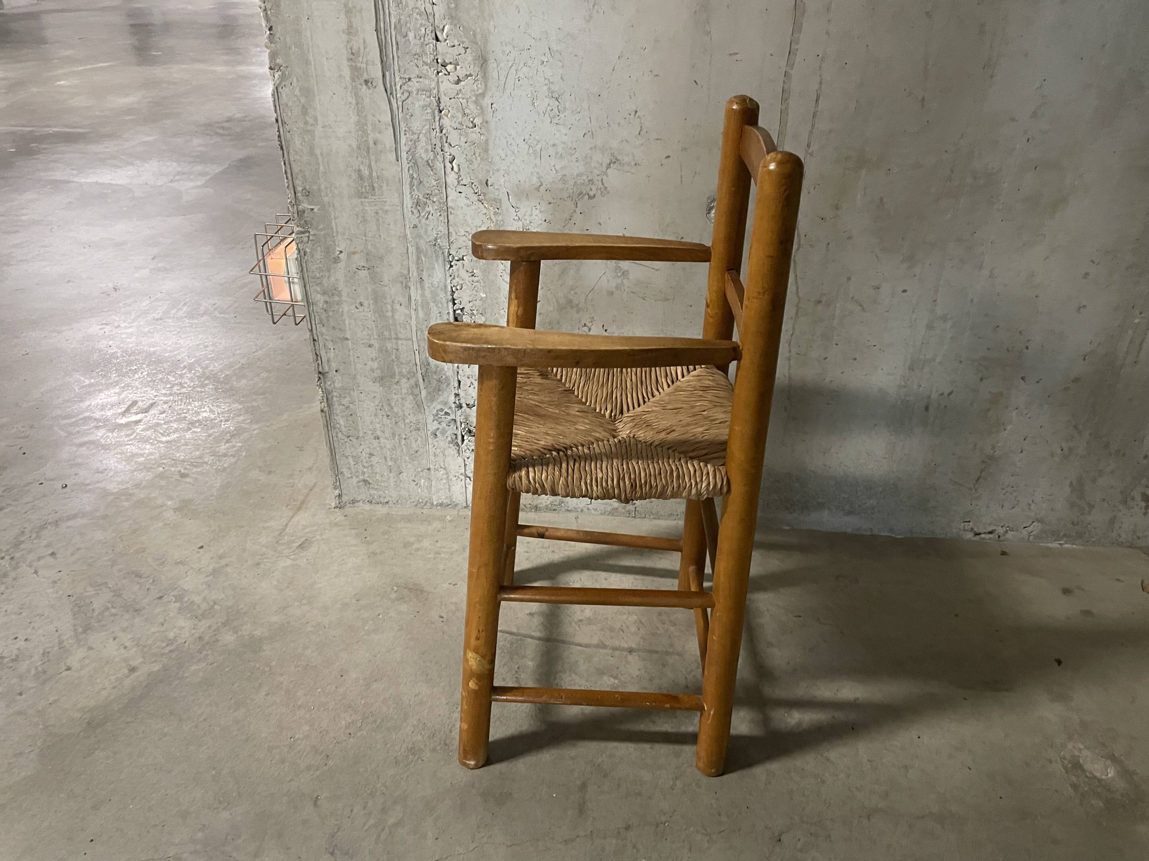 High straw chair for children