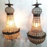 Pair of 1-Light Hot Air Balloon Chandeliers