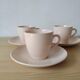 3 cups + Digoin Sarreguemines pink Art Deco jug
