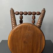 Midcentury brutalist wood turned stool in the style of Charles Dudouyt, 50s