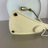 Modernist kalmar sytle Bauhaus beige metal and brass desk light, Austria, 1950s
