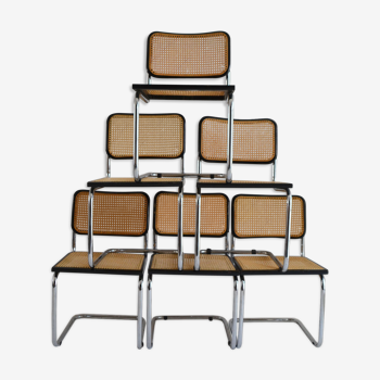 Suite de 6 chaises par Marcel Breuer Cesca B32, made in Italy