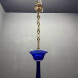 Vintage Blue and White Murano Chandelier, Italy, 1980s