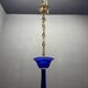 Chandelier vintage bleu et blanc en Murano, Italie, années 1980