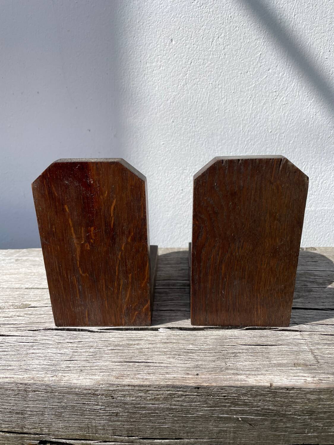 Art Deco wooden bookends