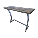 Vintage lava stone console signed Jean Jaffeux