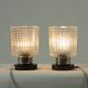 Set of 2 table lamps in glass and wood, Czechoslovakia 1960s