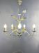 Vintage painted metal chandelier, foliage and flowers, 5 lights.