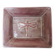 Old purple ceramic ashtray with dragonfly decoration.
