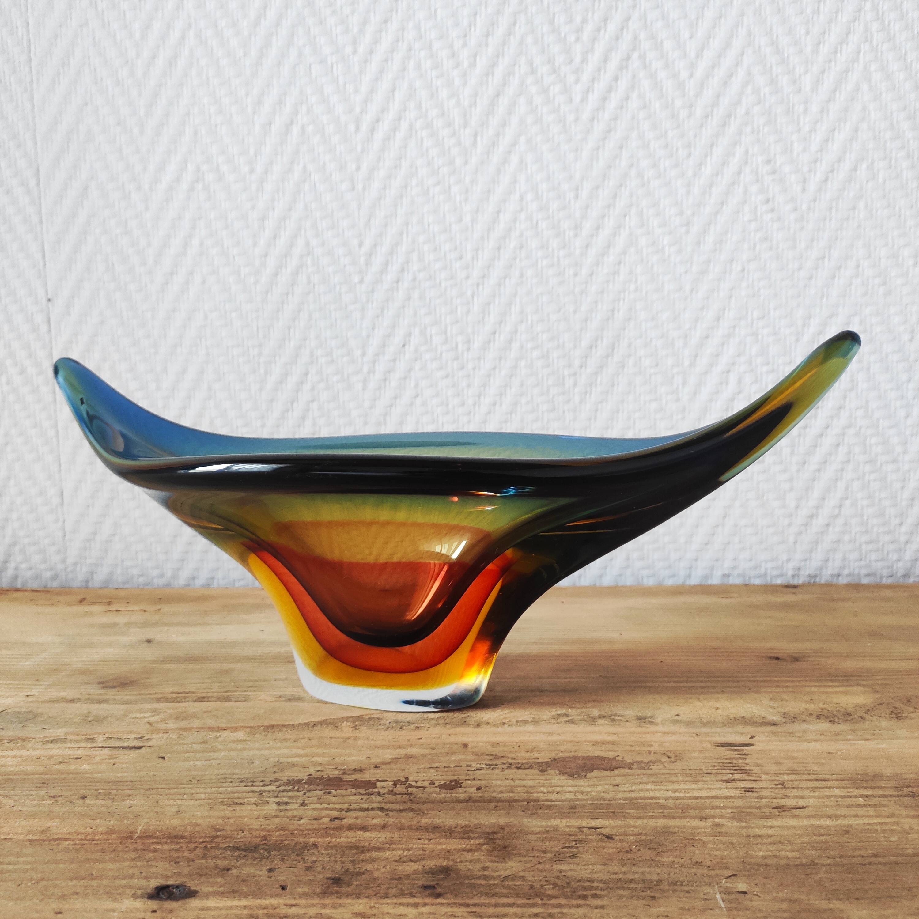 Murano glass cup Sommerso Italy 1960