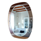 Vintage oval smoked glass mirror