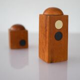 Set of Danish modernist teak salt and pepper shakers, set of 2.