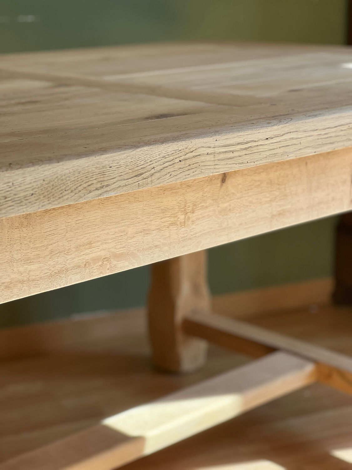 Large farmhouse table in solid oak – 230 cm