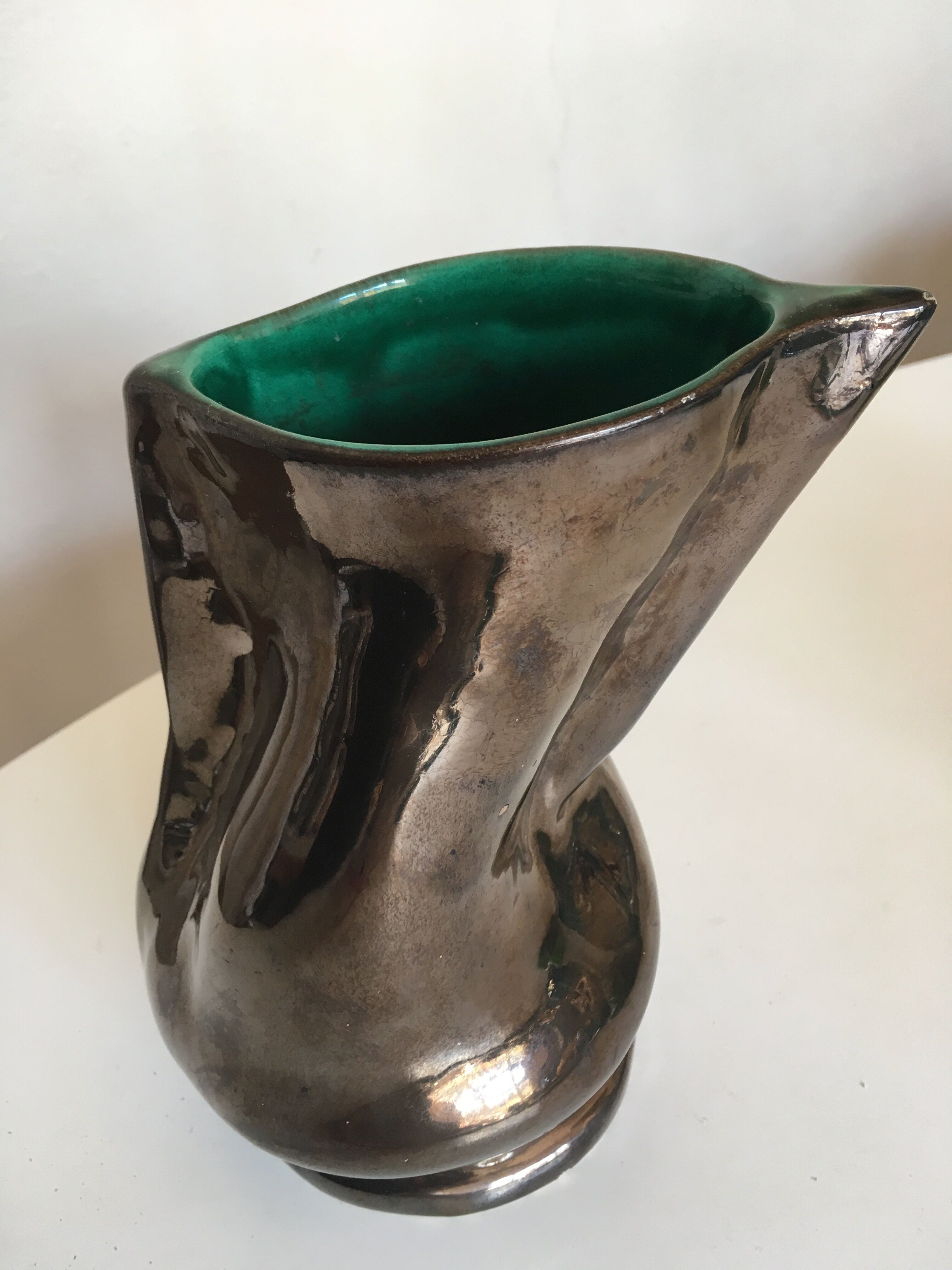 Vallauris 1960 glazed earth vase