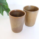 Set de 2 verres en grès, Digoin, vintage