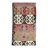 Red Blue Geometric Kilim Rug 112x207Cm SK 35319
