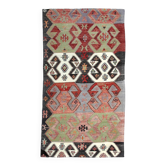 Tapis Kilim géométrique rouge et bleu 112x207 cm SK 35319