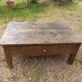 Rustic solid oak coffee table farmhouse initials J C