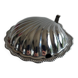Butter dish / silver metal shell pocket