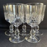 5 Blown and cut crystal water glasses – Art Nouveau
