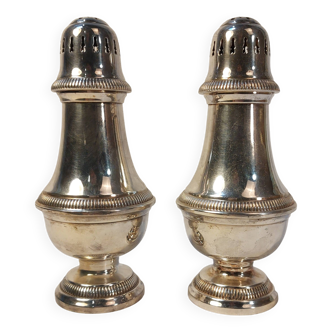 Set of two silver metal sprinklers