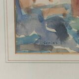 Aquarelle "Tibériade" d'Anna Weingrün-Lieblich (1904-1994).