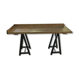Antique Hungarian Primitive Kitchen Butchers Block Work Bench, circa 1900s