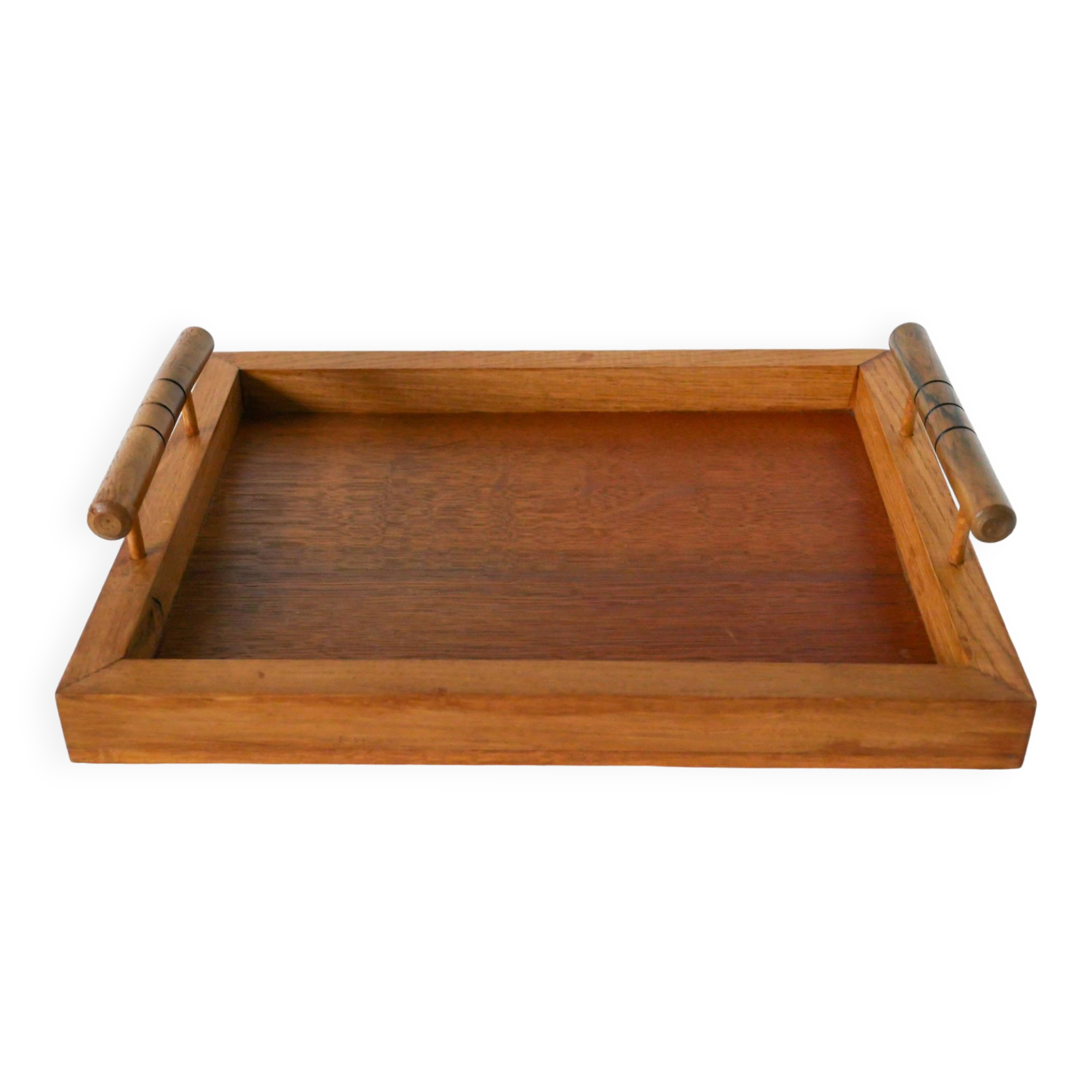 Wooden tray with bamboo effect handles, 1930