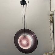 Set of 2 Vintage Mila Schön Murano Glass Pendant Lights, Italy, 1980s
