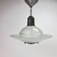 Art deco glass and steel ceiling lamp, 1920