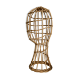 Rattan mannequin head 1960